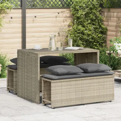Gossi set mobilier de gradina cu perne, 3 piese,gri deschis,poliratan