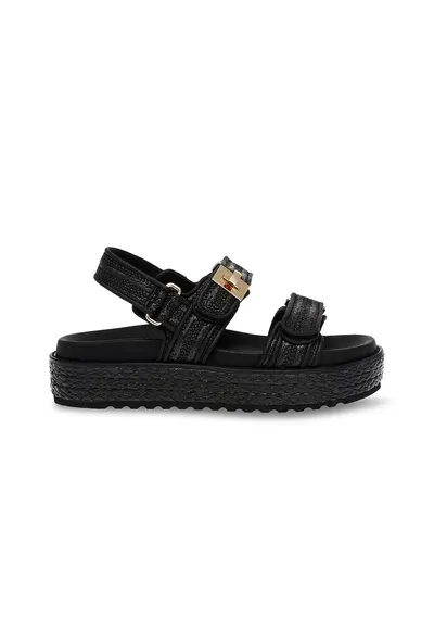 Sandale flatform cu velcro Bigmona - Negru