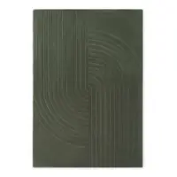 Covor verde închis țesut manual din lână 80x150 cm Arcura – Vikosa