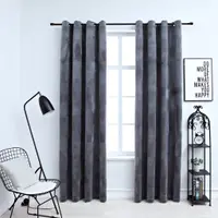 Gossi draperii opace cu inele, 2 buc., antracit, 140x225 cm, catifea