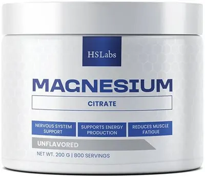 Magnesium Citrate, fără gust, 200 g, HS Labs