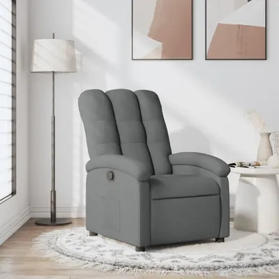 vidaXL Fotoliu rabatabil gri închis, material textil