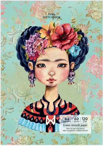 Caiet de schițe Drasca Having a lovely Time - Frida, A4, 60 de coli