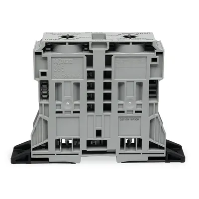 2-conductor through terminal block; 185 mm²; lateral marker slots; with fixing flanges; POWER CAGE CLAMP; 185,00 mm²; gray