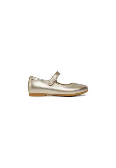 Pantofi pentru fete - 303743673 - piele naturala - auriu