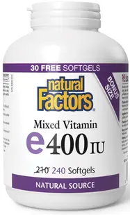 Vitamin E, 400 IU, 240 capsule, Natural Factors