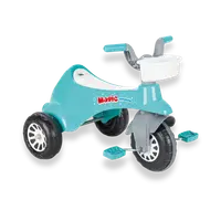 Tricicleta pentru copii Pilsan Magic Turquoise cu spatiu de depozitare, de la 3 ani pana la 35 kg