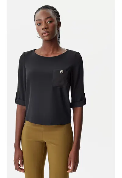 Bluza dama - 305318244 - Poliester - Negru - Negru
