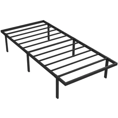 HOMCOM Cadru de pat cu spațiu de depozitare, cadru metalic, fără somieră, 90 x 200 cm | Aosom Romania