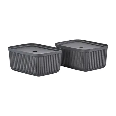 Cutii de depozitare negre 2 buc. cu capac 32x23x20,5 cm Pulp – Zone