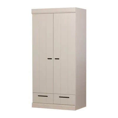 Șifonier grej din lemn de pin 94x195x53 cm Connect – WOOOD