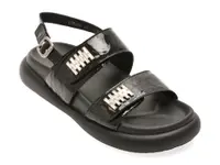 Sandale GRYXX negre, 25202, din piele naturala
