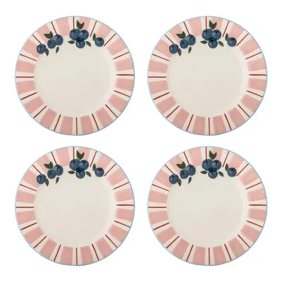 Farfurii roz/crem 4 buc. pentru desert din gresie ø 20,5 cm Carry – Bloomingville