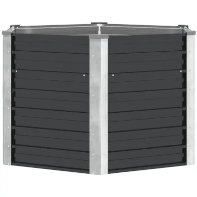 vidaXL Strat înălțat de grădină antracit 129x129x77 cm oțel galvanizat
