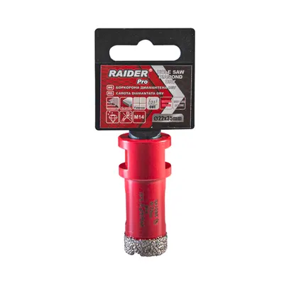 Carotă diamantată Raider - Diamond Dry, 22 mm, M14