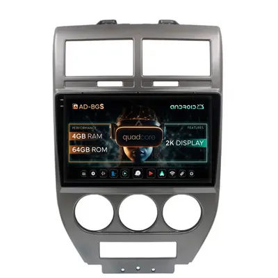 Navigatie 2K Jeep Compass Patriot (2006-2010), Android, S-Quadcore 4GB RAM + 64GB ROM, 10.36 Inch - AD-BGS100042K+AD-BGRKIT295