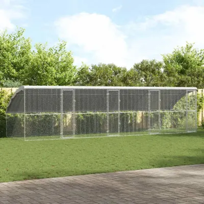 vidaXL Cușcă pentru pui 4 buc. Argintiu 800 x 200 x 200 cm