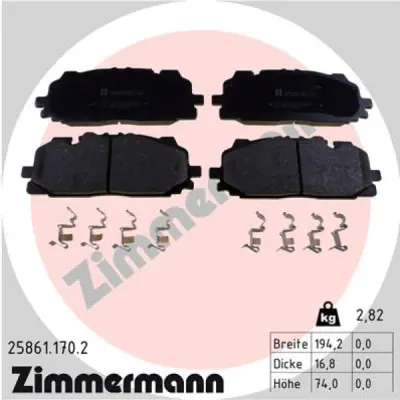 Set placute frana, frana disc ZIMMERMANN 25861.170.2