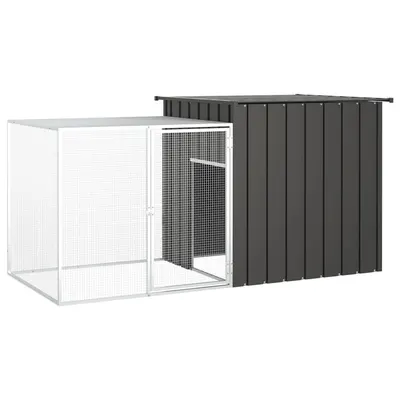 Gossi cotet pentru pasari, antracit, 200x91x100 cm, otel galvanizat