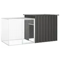 Gossi cotet pentru pasari, antracit, 200x91x100 cm, otel galvanizat