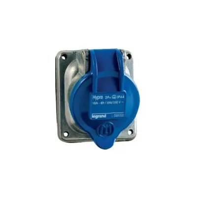 Panou montaj priza inclinata Hypra - IP44 -200/250 V~ -32 A - 2P+E -metal