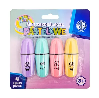 Set mini markere text Astra - Pastel, 4 buc