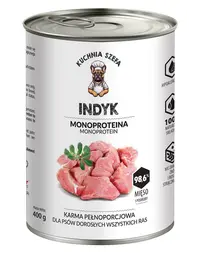KUCHNIA SZEFA conservă curcan pentru câini, monoproteină 400 g