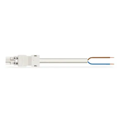 pre-assembled connecting cable; Eca; Plug/open-ended; 2-pole; Cod. A; H05Z1Z1-F 2 x 2.5 mm²; 2 m; 2,50 mm²; white