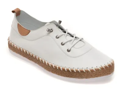 Pantofi GRYXX albi, EV30106, din piele naturala