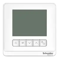 Termostat, Spacelogic, ventiloconvector pornit/oprit, autonom, LCD cu 5 butoane, 2P, 3 ventilatoare, 240V, alb
