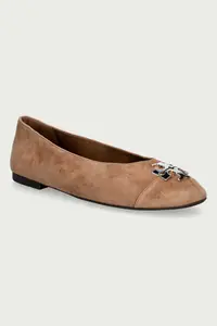 Tory Burch balerini din piele întoarsă Charlie Ballet