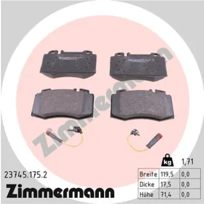 Set placute frana, frana disc ZIMMERMANN 23745.175.2