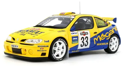 Model de colecție OTTOMobile Mașini de curse - Renault Megane Maxi #33 M. Rowe San Remo (1998) (Yellow)