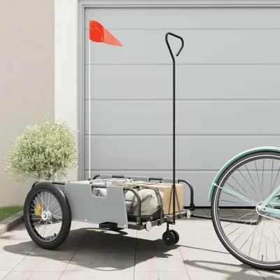 Gossi remorca biciclete, gri si negru, tesatura oxford si fier