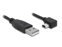 Cablu USB 2.0 la mini USB-B T-T unghi 90 grade 1m, Delock 82681