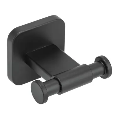 Cârlig negru mat autoadeziv din oțel inoxidabil Porto – Wenko
