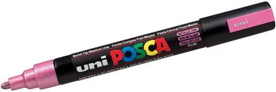 Marker permanent cu varf rotund UNI POSCA - PC-5M, 2.5 mm, roz metalic