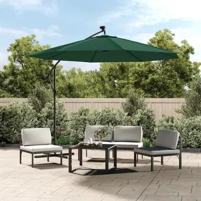 Gossi umbrela suspendata, iluminare led, 300 cm, verde, stalp metalic