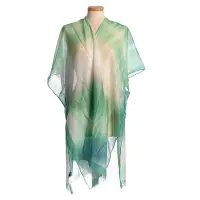 Poncho de plaja vaporos cu degrade verde turcoaz