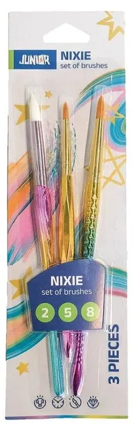 Set de pensule pentru pictură Junior - Nixie, rotunde, 3 bucăți