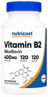 Vitamin B2, 400 mg, 120 capsule , Nutricost