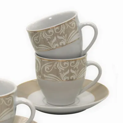 Serviciu de ceai și cafea Morello - Orleans, 6 cești cu farfurioare, 200 ml