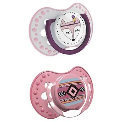 Set 2 suzete de silicon Lovi Indian Summer Girl 3-6 luni