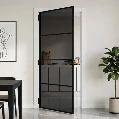 vidaXL Ușă de interior 102,5 x 201,5 cm Sticlă Temperată și Aluminiu