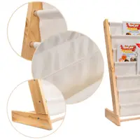 Raft organizator de carti pentru copii Ikonka, realizat din lemn, dimensiune 79 x 62.5 x 30 cm