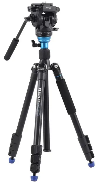 Trepied video Benro - A1883F + BV3H, 55-168 cm, negru