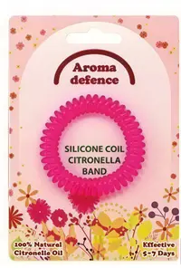 Brățară repelentă din silicon, cu parfum de citronelă, Aroma Defence, sortiment