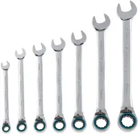 Set de chei cu clichet Gross - 7 piese, 8-19 mm, reversibile