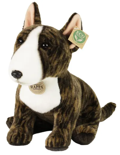 Jucărie de plus Rappa Eco Friends -Câine Bull Terrier englez, așezat, 30 cm