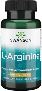 L-Arginine, 500 mg, 100 capsule, Swanson